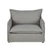 Sillón-cama de lino arrugado gris claro